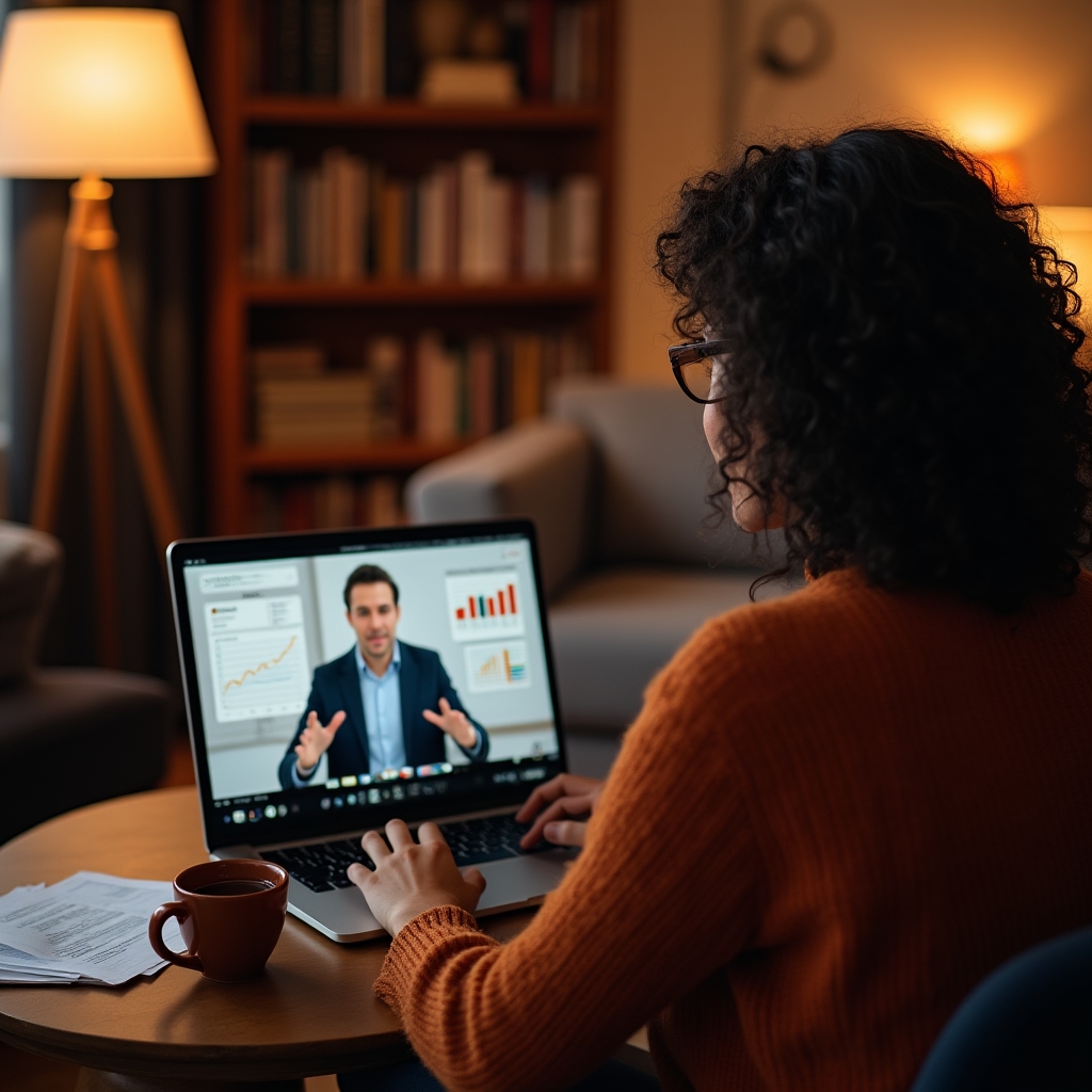 Sessione di webinar comunitario con partecipanti che seguono attivamente su schermi